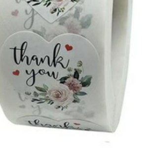Thank You Heart Shapped Shipping Stickers